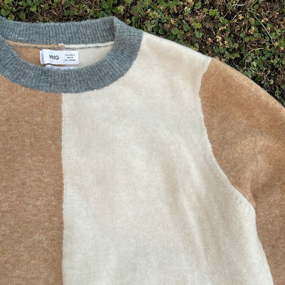 NWOT Mango Colorblock Wool Sweater - Picture 3 of 4